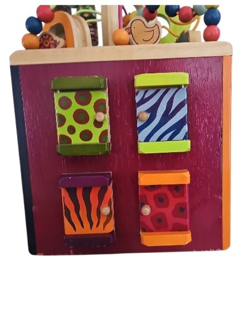 B. Toys by Battat Wooden Activity Cube Alphabet Bead Maze Montessori Toddler Toy - Picture 7 of 16